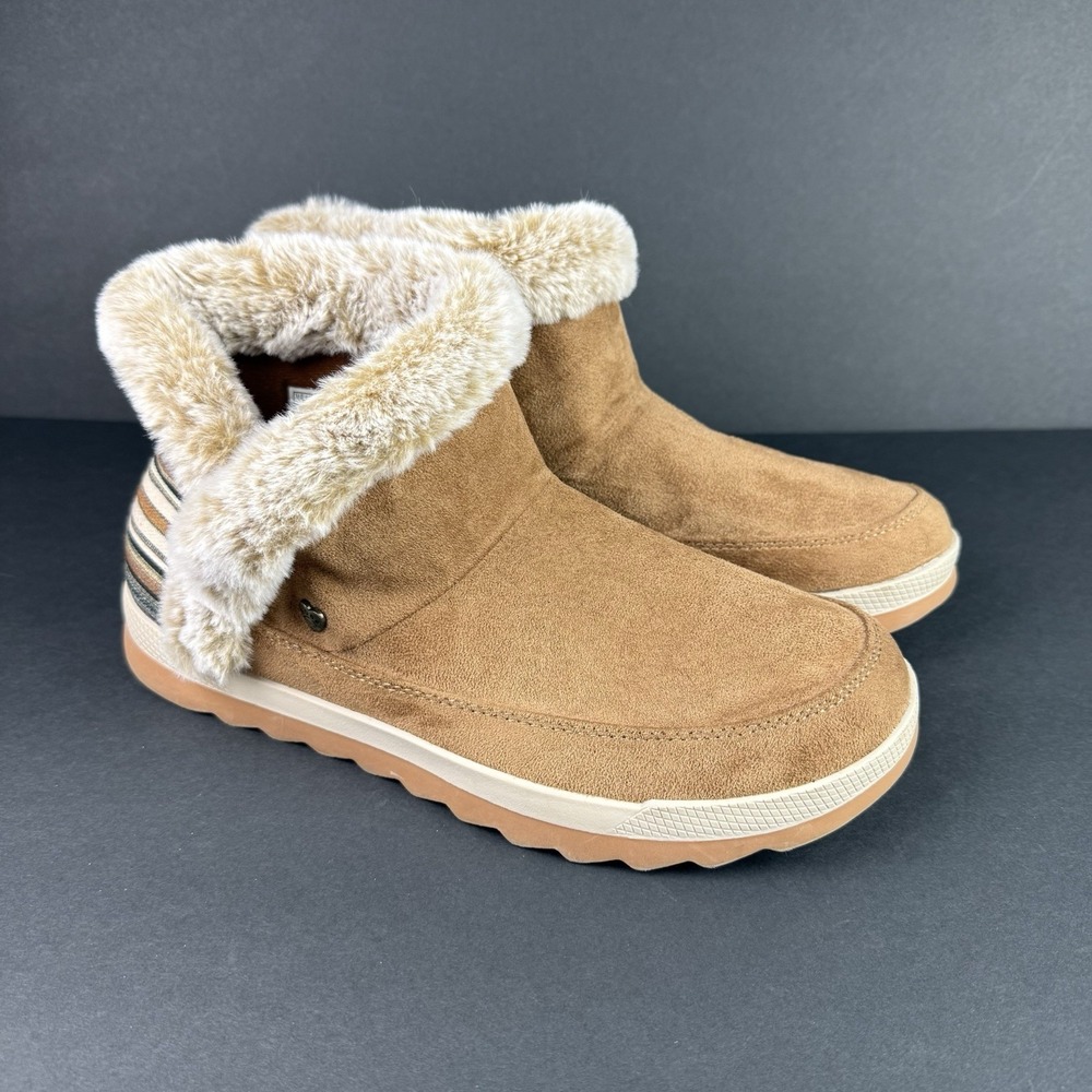 Woman's Shoes BOBS from SKECHERS Cozy Chill - Comfy Break Size 11 Tan Beige Boot
